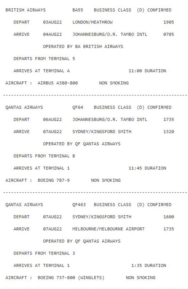 After spending hours on the phone trying to sort a new booking, Murray had to pay $21,000. He was heading to the US, UK, South Africa and back home to Australia.