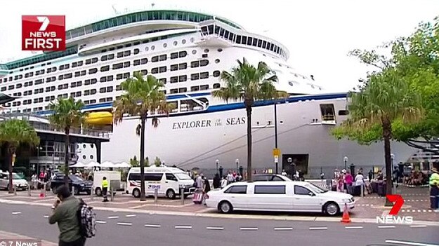 Mr Rawlings was kept in his cabin until the Royal Caribbean cruise ship docked in Sydney. Picture: Channel 7