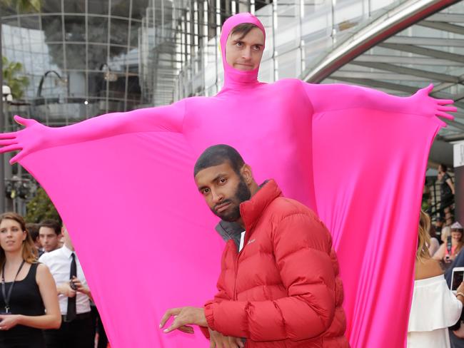 going all out ... Matt Okine and Alex Dyson dress as Drake at the ARIA Awards. Picture: Mark Metcalfe/Getty Images