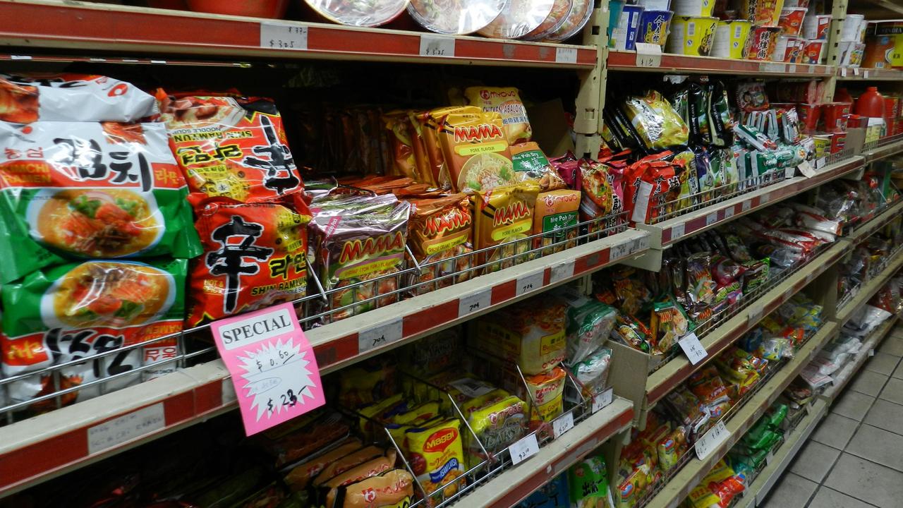 There are many instant noodle choices on supermarket shelves in the US. Picture: Supplied.