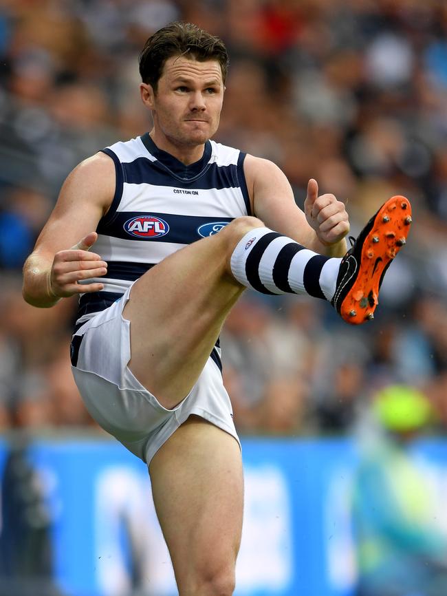 Patrick Dangerfield was solid but not at his most effective. Pic: AAP