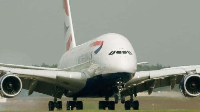 It’s believed the tyre deflated on landing. Picture: AFP (file)