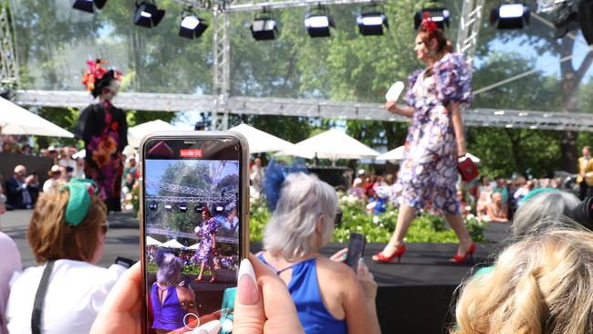 Entrants take part in Fashions on the Field. Picture: David Caird