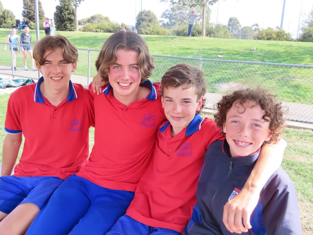 Sacred Heart's Jade Clark, Willoughby Johnson, Jameson Clark and Jasper Delaney. Picture: Jon Tuxworth