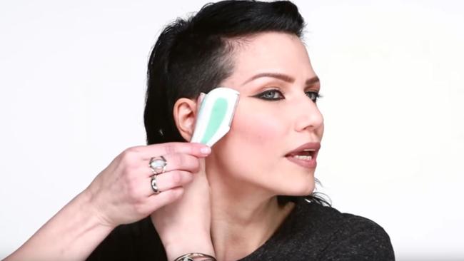 Yep, celebrities are literally shaving their faces. This is the Dermaflash. Picture: Sephora / Youtube