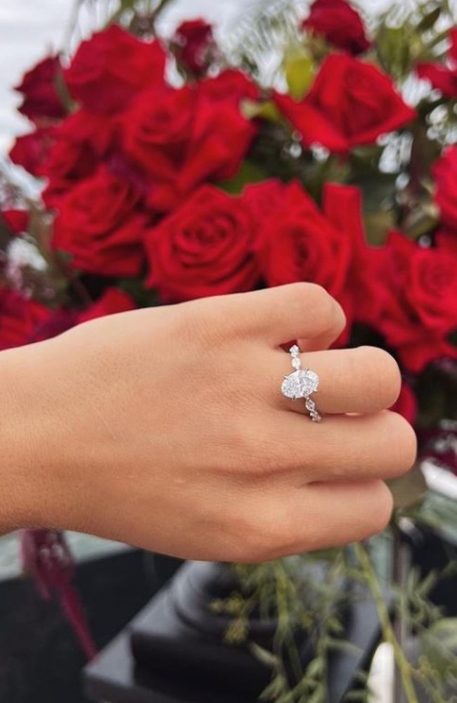 Hembrow's impressive new ring. Picture: Instagram