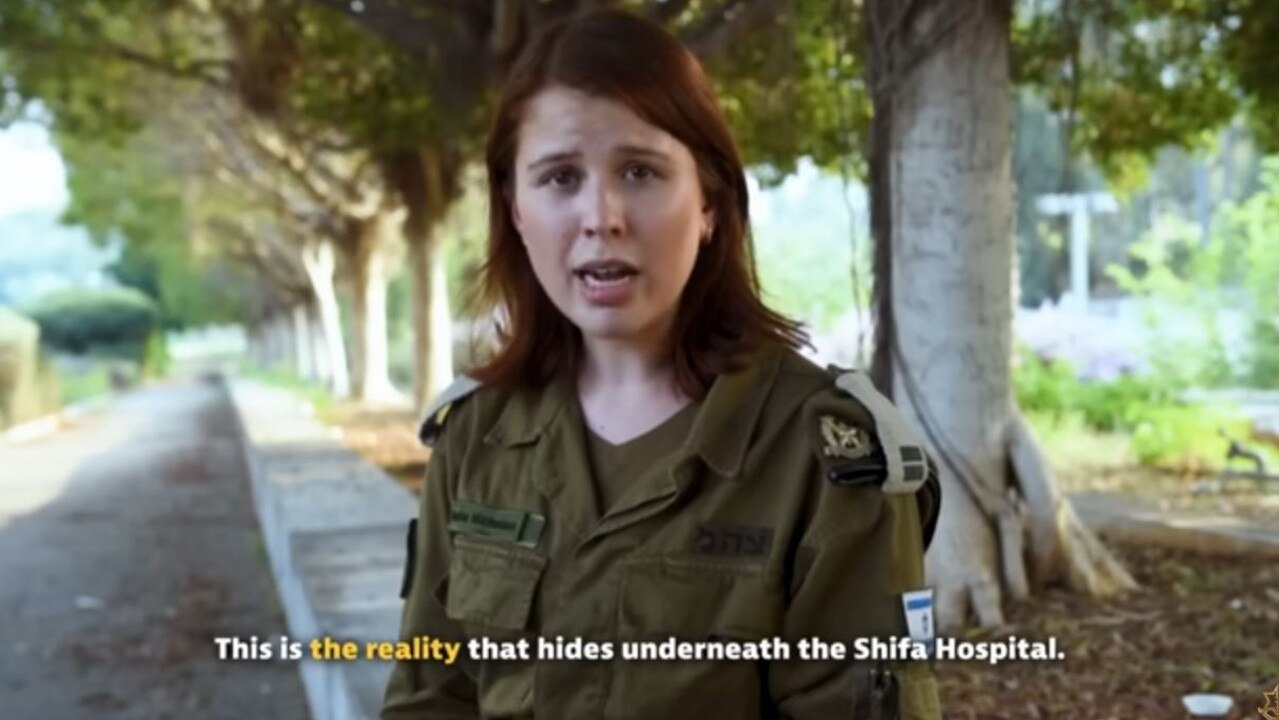 An IDF spokeswoman in The Real Story of the Shifa Hospital Explained. Picture: YouTube