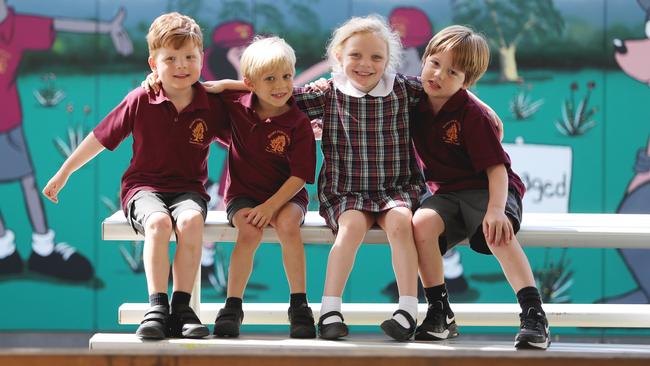 Kindy besties at Jilliby Public School. Picture: Sue Graham