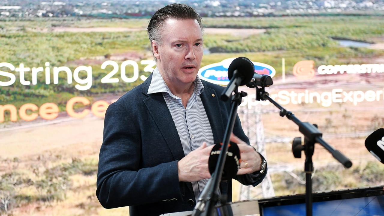 Chief Executive Officer of Powerlink Paul Simshauser at the official opening of the CopperString Experience Centre, during which he explained the causes of the project’s inflation. Picture: Shae Beplate.