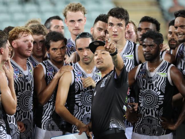 Palmerston Magpies coach Josh Heath during the 2021-22 NTFL season. Picture: Celina Whan/AFLNT Media