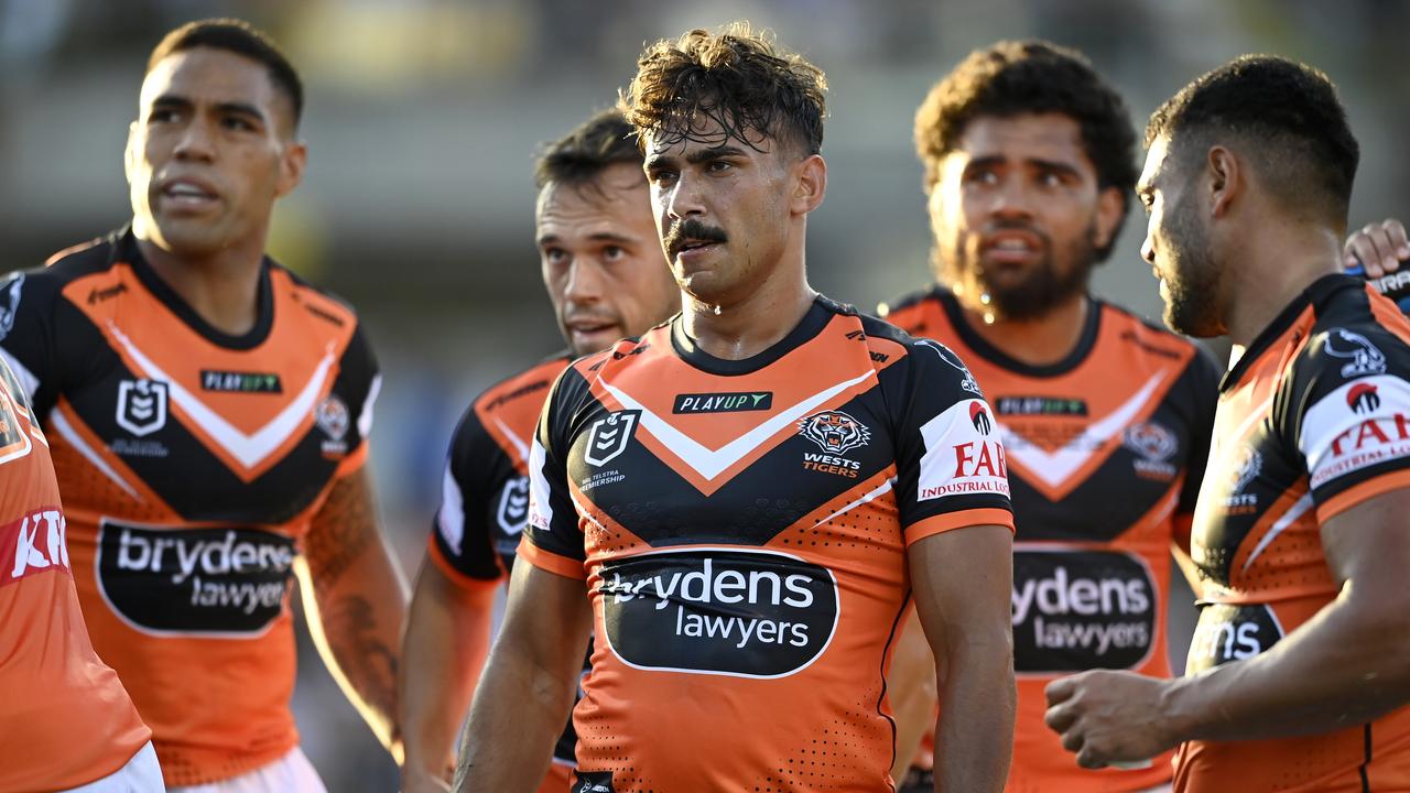 Daine Laurie was not included in the 17 just days after he liked a video of Selwyn Cobbo scoring a try against the Tigers. Picture: NRL Imagery