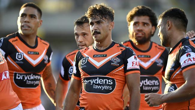 Daine Laurie was not included in the 17 just days after he liked a video of Selwyn Cobbo scoring a try against the Tigers. Picture: NRL Imagery