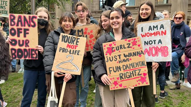 Pro-choice protesters in Melbourne. Picture: Chantelle Francis/ news.com.au