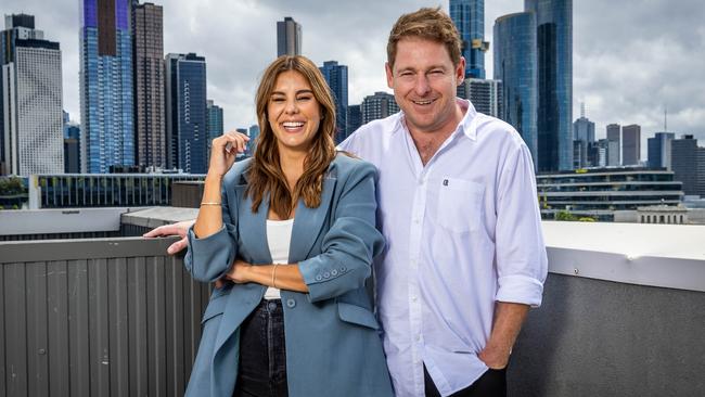 Lauren Phillips and Jase Hawkins are excited to return to the airwaves “very soon”. Picture: Jake Nowakowski