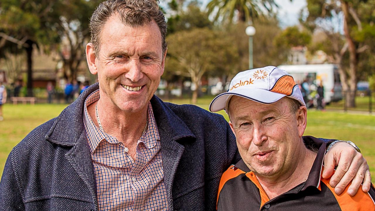 Former Collingwood great Peter Daicos with Peter Cullen. Picture: Supplied