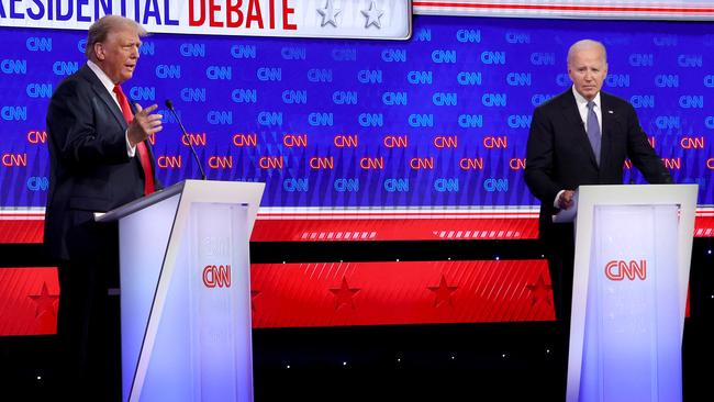 Republican presidential candidate Donald Trump and President Joe Biden participate in the CNN Presidential Debate. Picture: AFP