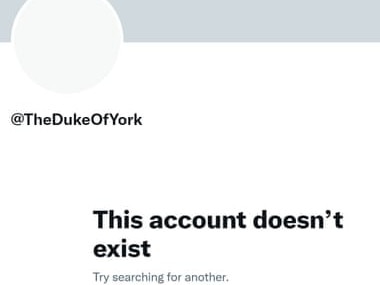 A screenshot of the Duke of York’s Twitter account. Picture: Twitter