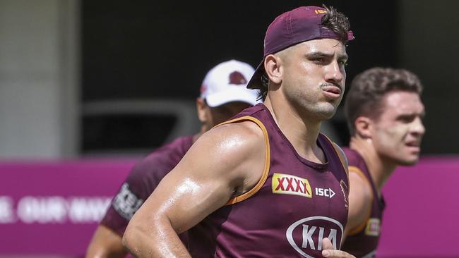 Brisbane Broncos player Jack Bird in action during a team training session in Brisbane, Thursday, January 30, 2020. (AAP Image/Glenn Hunt) NO ARCHIVING