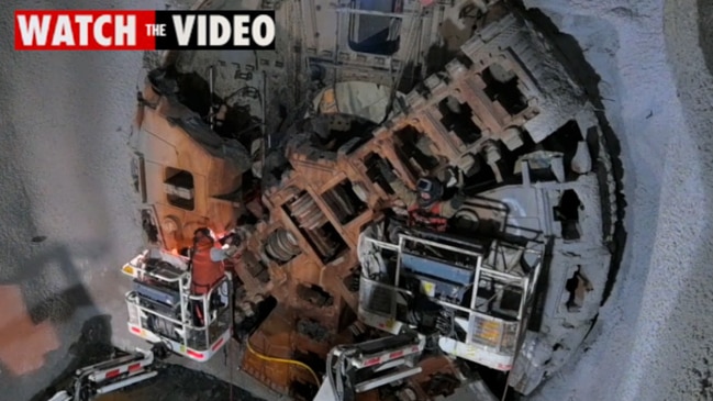 Metro tunnel boring machines disassembled