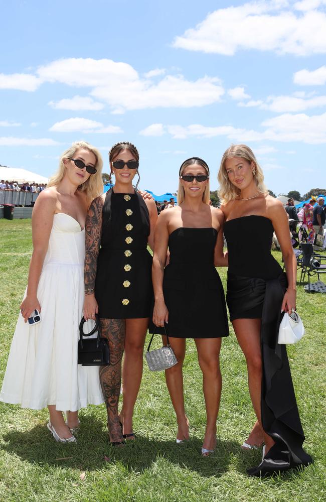 MELBOURNE, AUSTRALIA – DECEMBER 8 2024 Rebel, Shannai, Sarah and Nae attend the Werribee Cup in Werribee on December 8th, 2024. Picture: Brendan Beckett