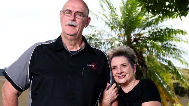 Craig Hewlett’s bowel cancer had become so invasive it was inoperable. He is pictured here with his partner of 30 years, Raylene. Picture: David Clark