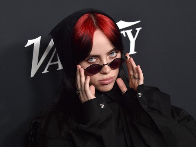 US singer Billie Eilish arrives on the red carpet. Picture: AFP