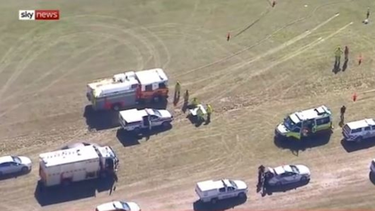 The plane crash at Caboolture. Picture: Supplied