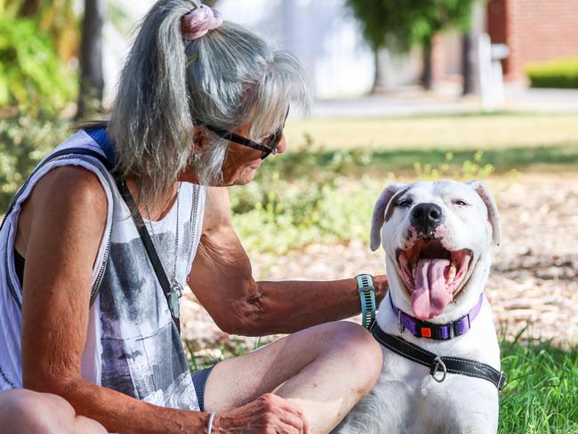 NEWS ADV Foster carer Rhapsody with Mia the dog, 600 days at the RSPCA Image/Russell Millard Photography