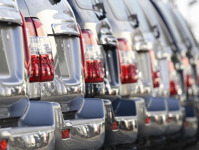 Rear view of SUV's new cars