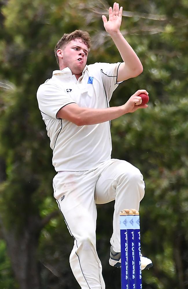 North bowler Sam Neale Cricket action between Norths V Sunny Coast Saturday December 17, 2022. Picture: John Gass