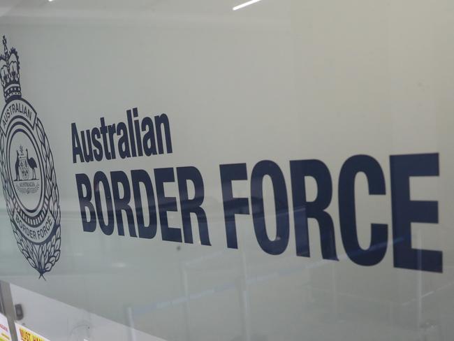 MELBOURNE, AUSTRALIA- NewsWire Photos JANUARY 6: International tennis player Novak Djokovic has had his visa rejected to enter Australia. Pic of a Australian Border Force sign in Melbourne Airport. Picture: David Crosling