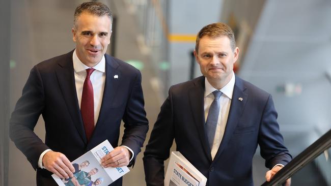 SA Premier Peter Malinauskas and Treasurer Stephen Mullighan. Picture: NCA NewsWire / David Mariuz