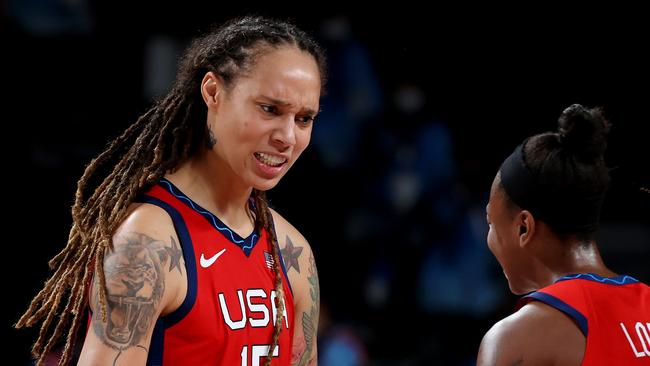 Brittney Griner and Jewell Loyd. Picture: Getty Images