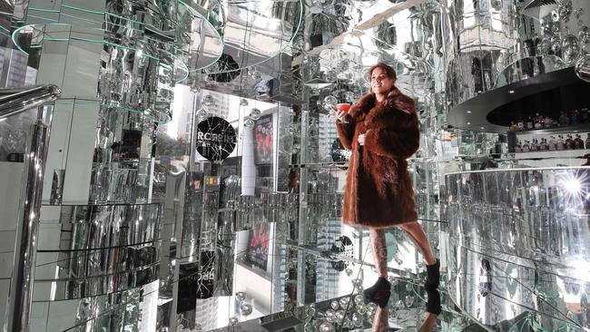 Coined the worldÃ¢â¬â¢s first Ã¢â¬ËMirror BarÃ¢â¬â¢ the venue made entirely of mirrors opened in the thick of the glitter strip at Surfers Paradise on Friday. Social Media manager Saraya Tullberg check out all the reflections in the bar. Picture Glenn Hampson