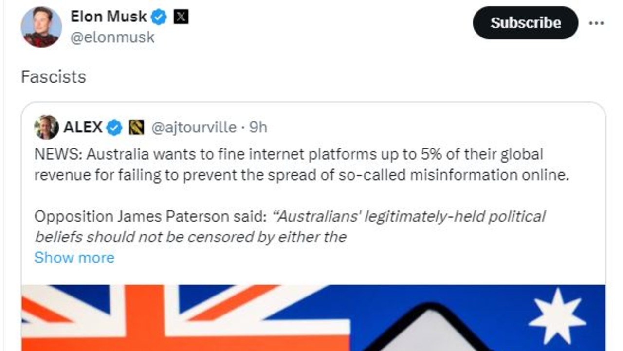 The CEO, in response to proposed fines for social media companies who don’t properly stop misinformation going to millions of Australia, called our government “fascists”.