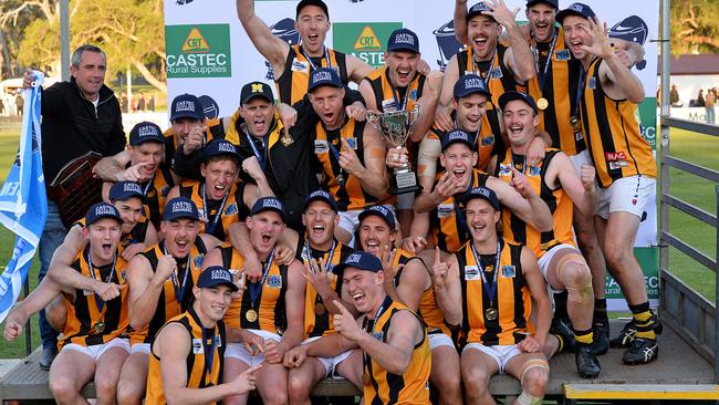 Mundulla celebrates after beating Kyby. Picture: Kowree Naracoorte Tatiara Football League