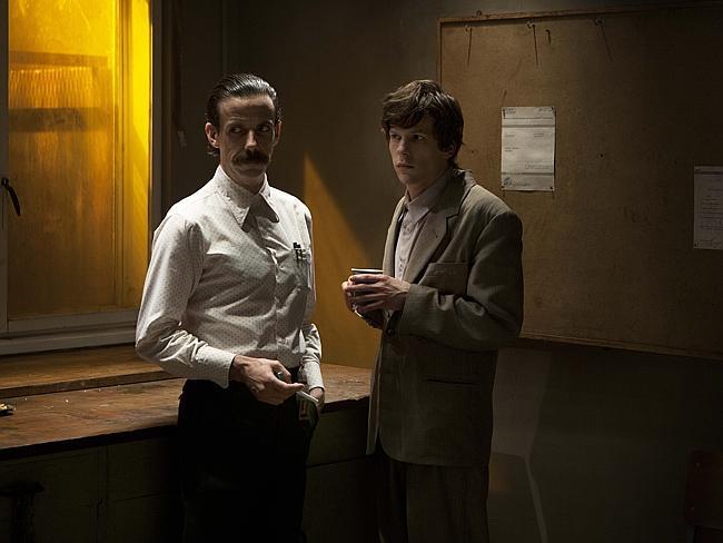 Jesse Eisenberg and Noah Taylor in a scene from The Double.