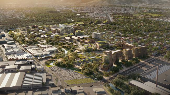 The master plan covers 50ha of land bounded by Port Rd, the River Torrens and South Rd. Picture: Architectus