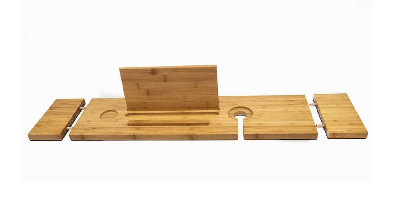 Couchmate Bamboo Bath Caddy Shelf. Image: Couchmate.