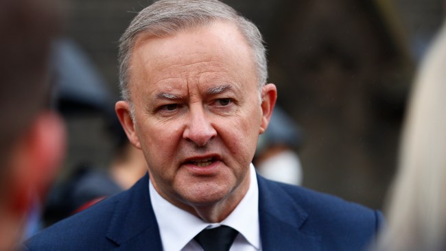 Anthony Albanese condemns violent threats made against Premier Daniel Andrews as having "no place" in Australian politics. Picture: NCA NewsWire / Daniel Pockett