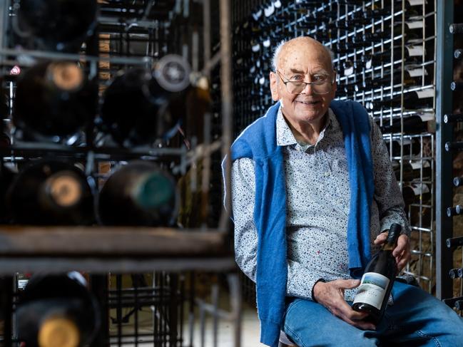 25/03/2024 Former Chief Wine writer for The Australian, James Halliday at Coldstream Hills in the Yarra Valley. Jay Town/The Australian