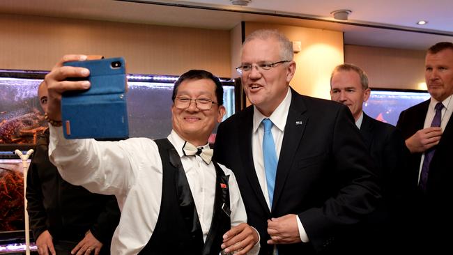 Prime Minister Scott Morrison posed for photographs at the restaurant before it closed in 2021. Picture: Getty Images