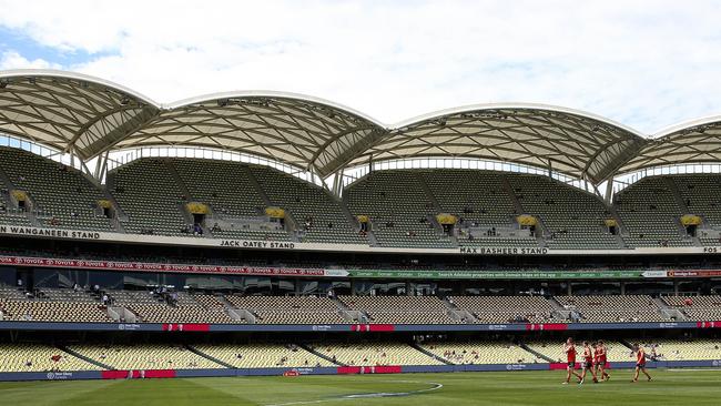 Fans could be barred from attending games at Adelaide Oval if the coronavirus situation worsens. Picture: Sarah Reed