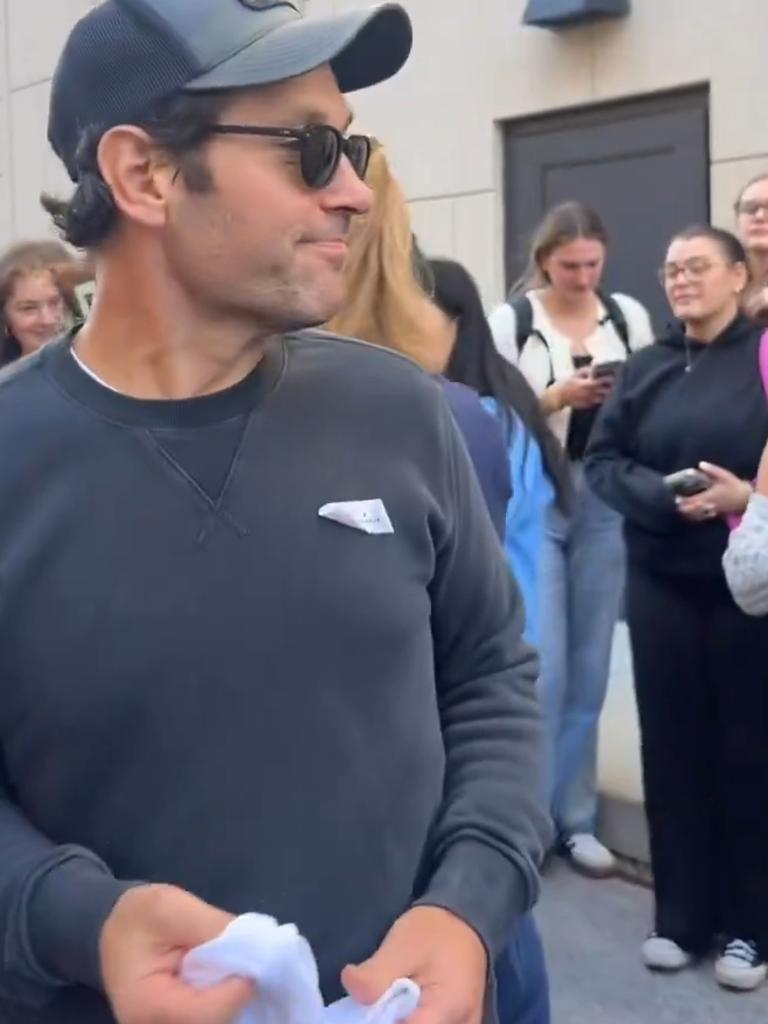 Paul Rudd was spotted out and about handing out waters at polling booths on election day.