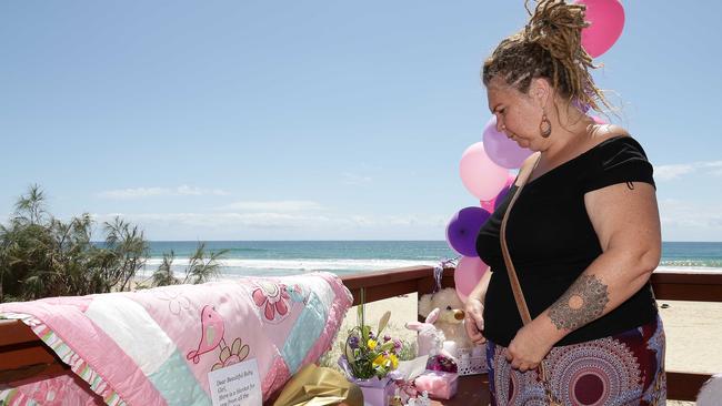 Jodie Devere to the baby that was found dead on the beach in Surfers Paradise. Photo: Tertius Pickard