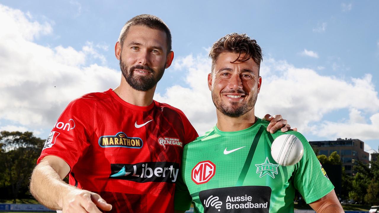 Marcus Stoinis of the Stars and Kane Richardson on the Renegades. ... Photo by Michael Klein.