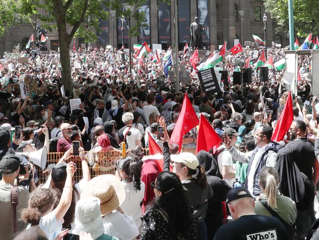 MELBOURNE, AUSTRALIA - NewsWire Photos, OCTOBER 29, 2023. Participants at a pro Palestine rally in Melbourne CBD.  Picture: NCA NewsWire / David Crosling