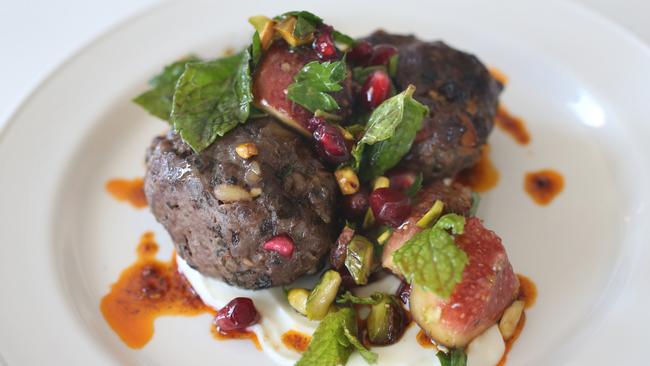 For TasWeekend. Review for Graeme Phillips. Smolt Kitchen at West Hobart. Lamb and currant meat balls, yoghurt harissa. Picture: NIKKI DAVIS-JONES