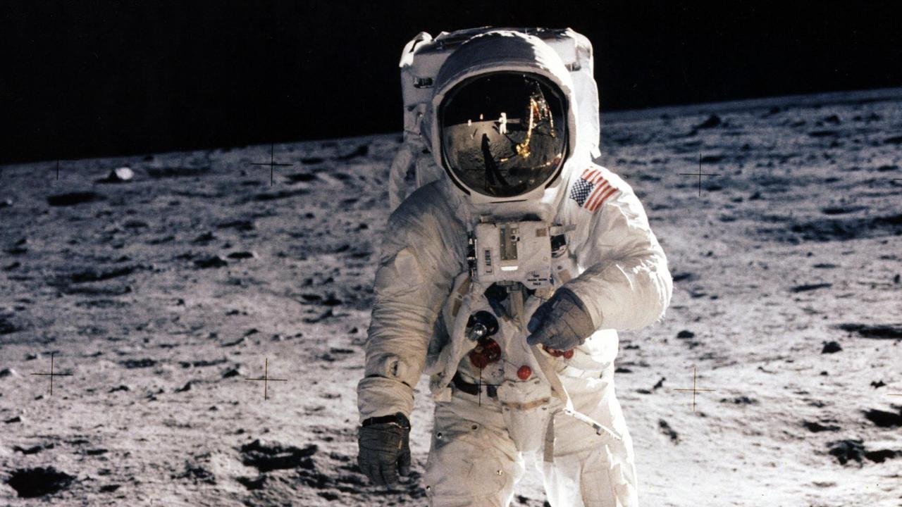 Buzz Aldrin became the second man in history to walk on the moon in 1969. He followed Neil Armstrong, who touched the lunar surface first about 20 minutes earlier. Picture: NASA/AFP