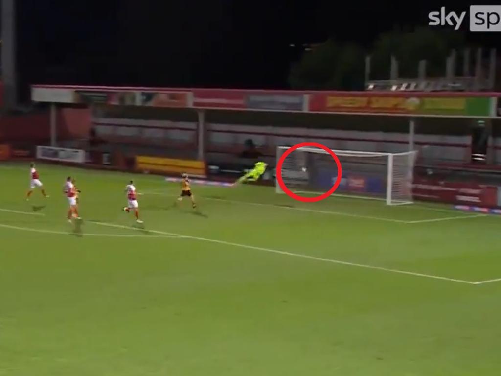 Here is the exact moment Cheltenham keeper Joshua Griffiths’ heart rips in half.